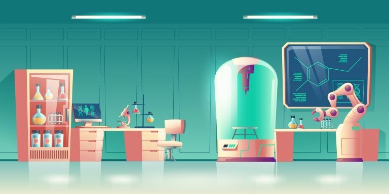 Exemple d'un bureau d'entreprise au futur